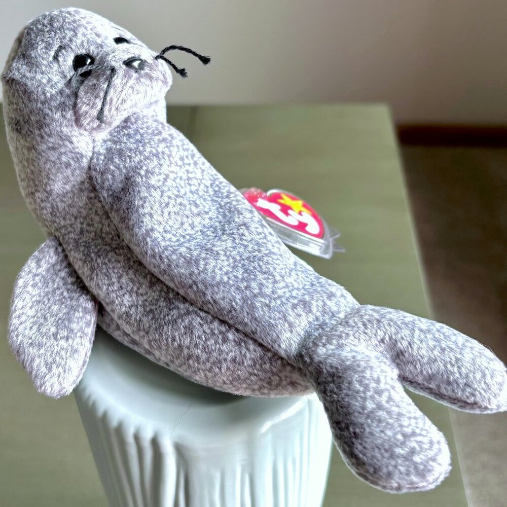 1999 4222 Slippery Aquatic Seal Vintage Plush Ty Beanie Baby Stuffed Animal MWMT